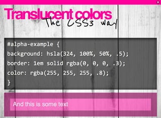CSS3: A practical introduction (FT2010 talk)