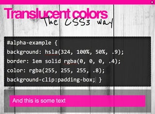 CSS3: A practical introduction (FT2010 talk)