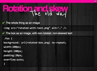 CSS3: A practical introduction (FT2010 talk)