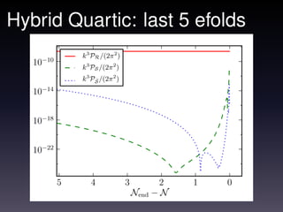 Hybrid Quartic: last 5 efolds
               k3 PR /(2π 2 )
   10−10       k3 PS /(2π 2 )
               k3 PS /(2π 2 )
   10−14


   10−18


   10−22


           5      4             3         2    1   0
                                    Nend − N
 