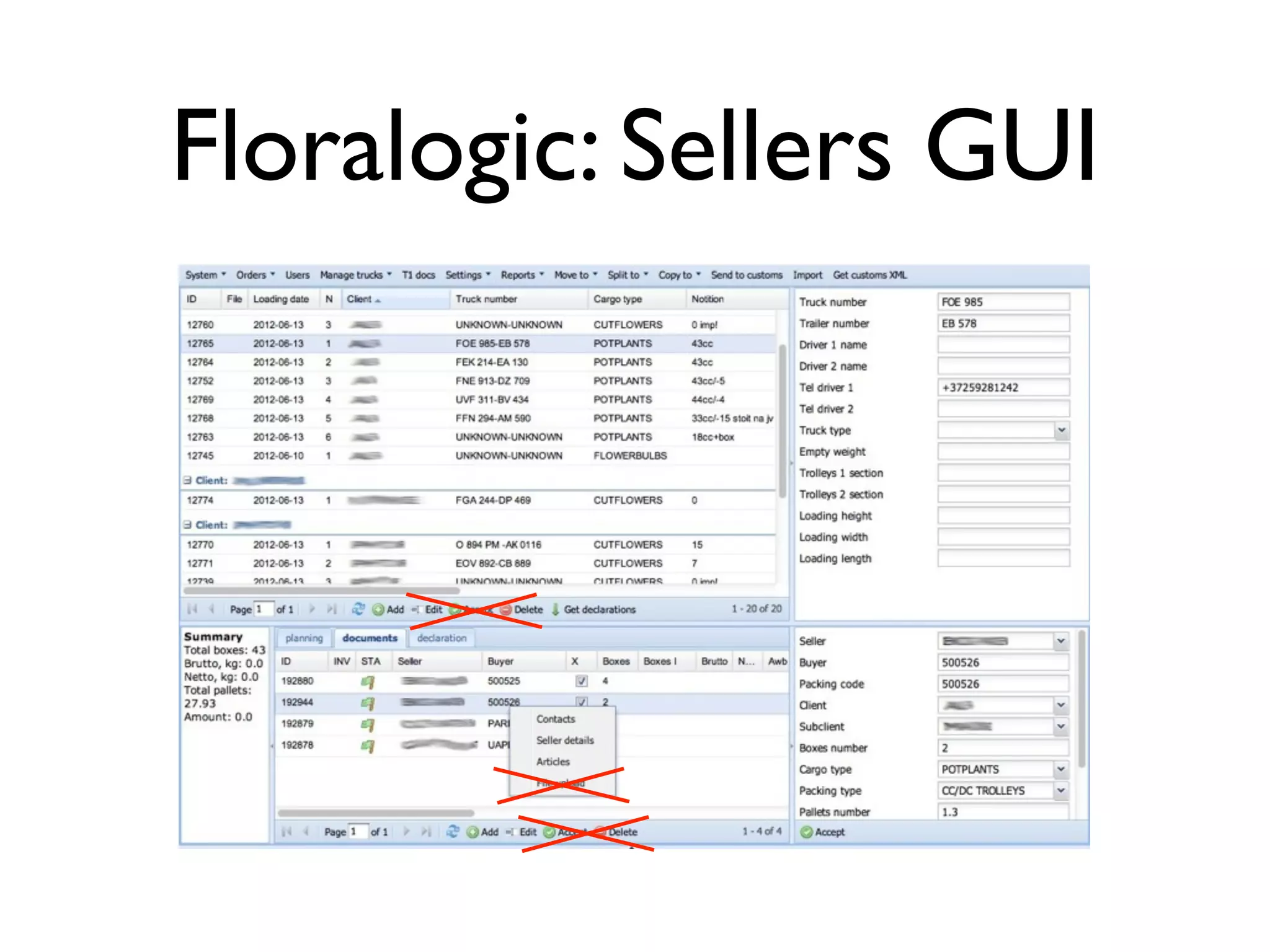 Floralogic: Sellers GUI
 