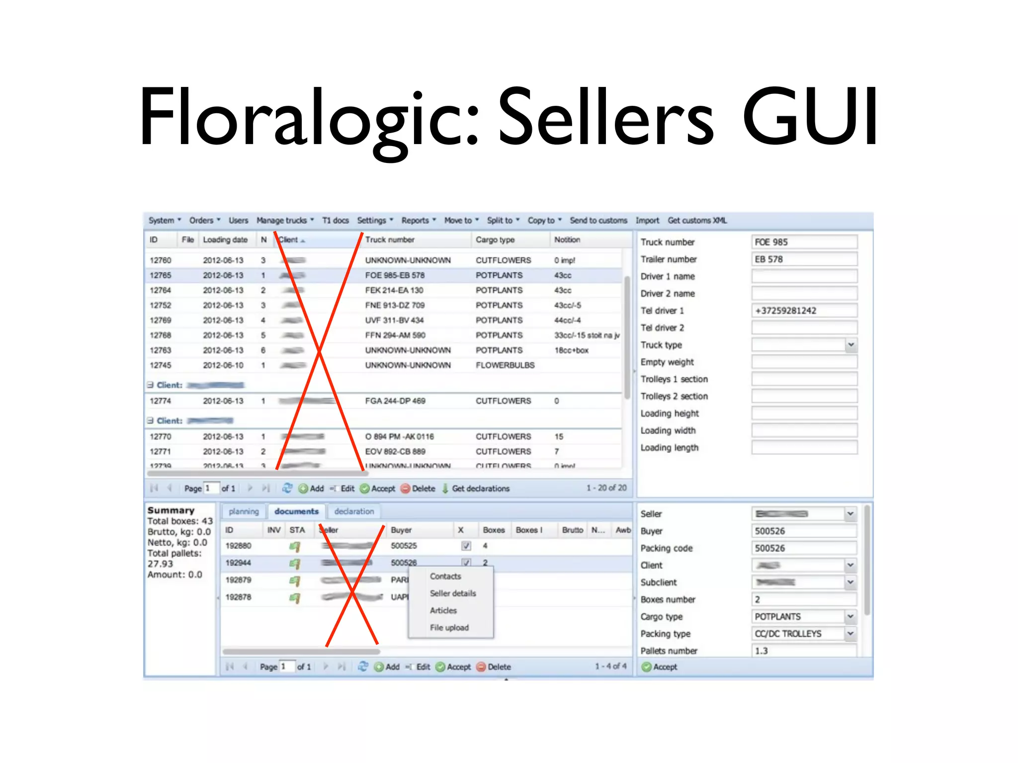 Floralogic: Sellers GUI
 