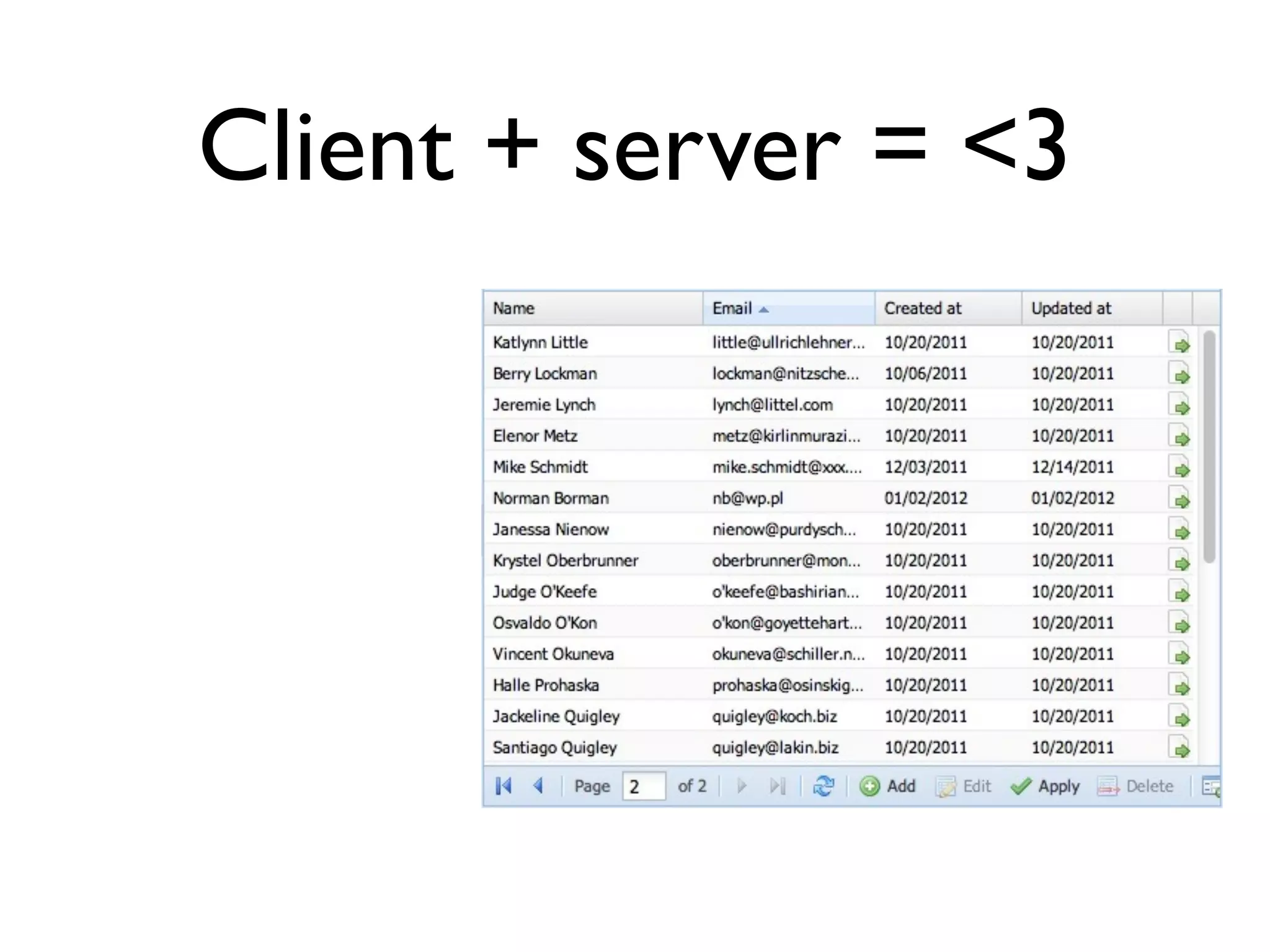 Client + server = <3
 