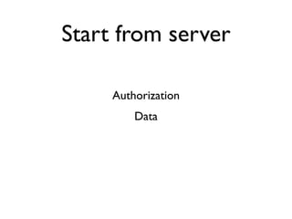 Start from server

     Authorization
         Data
 