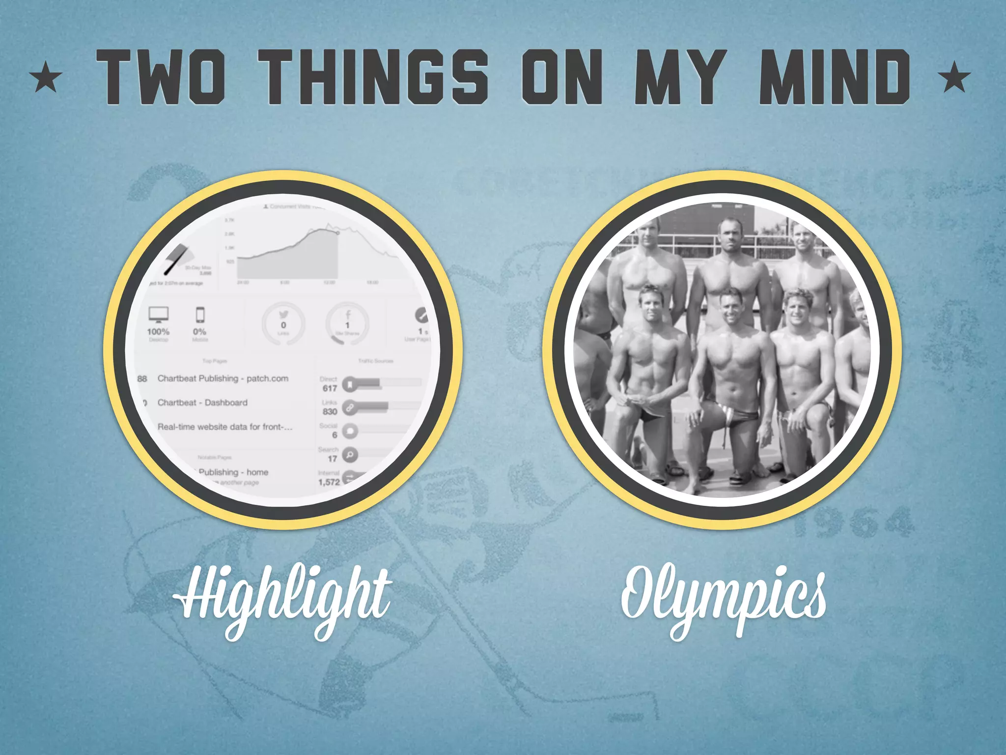 Two things on my mind




  Highlight   Olympics
 