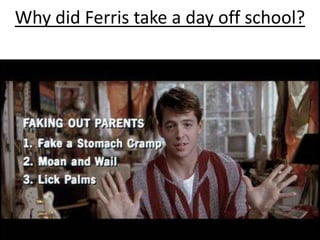 Why did Ferris take a day off school?
 