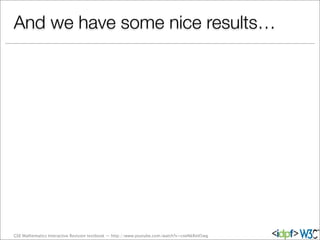 And we have some nice results…
GSE Mathematics Interactive Revision textbook — http://www.youtube.com/watch?v=cneNkRmI5wg
 