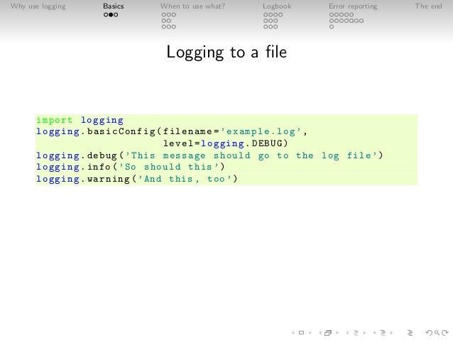 Logging in Python for large applications