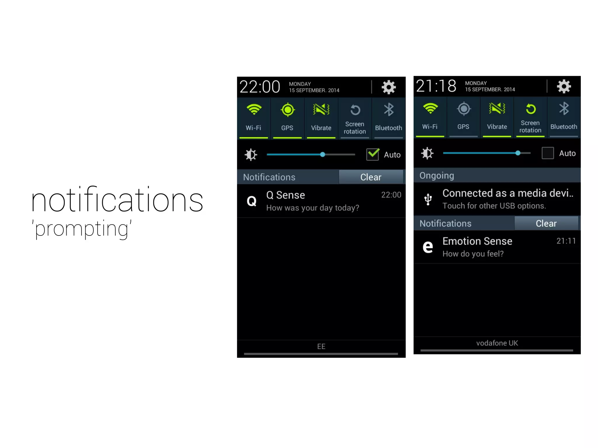 notifications 
'prompting' 
 