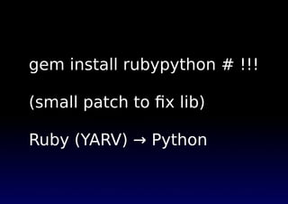 require 'rubypython'
RubyPython.start
plt = RubyPython.import('matplotlib.pyplot')
# The 'left' slices it down to year-mon...