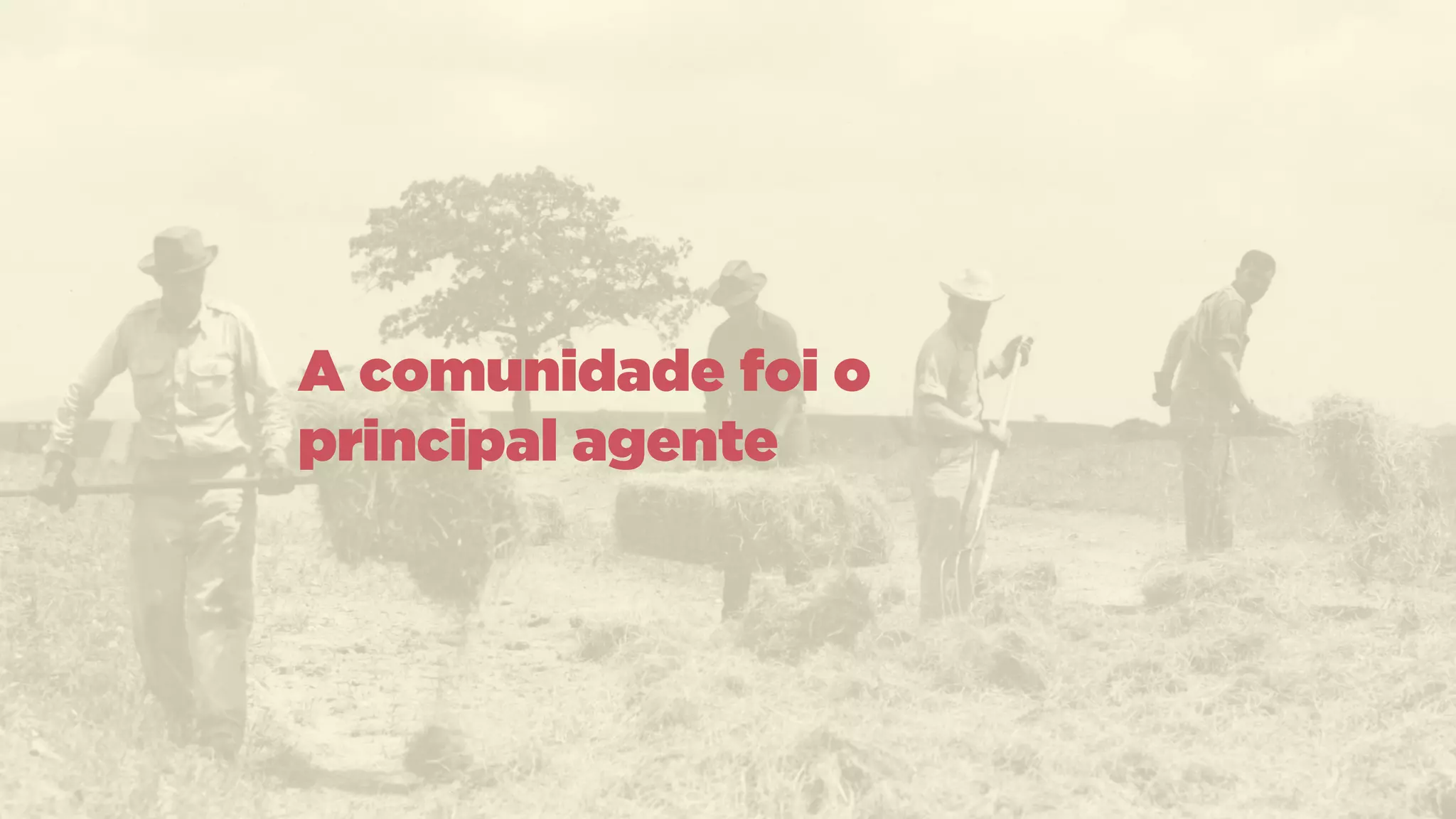 A comunidade foi o
principal agente
 