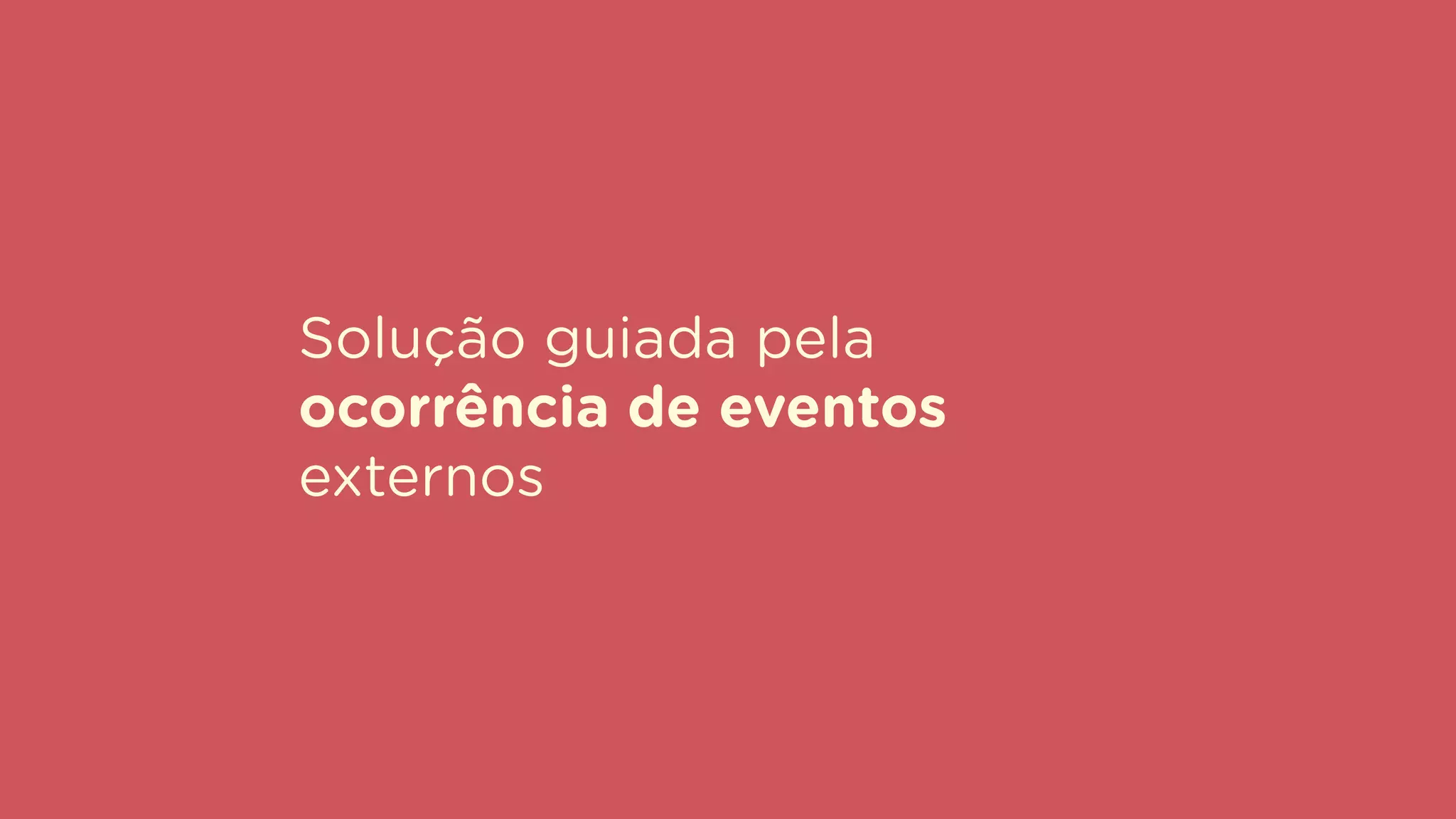 Solução guiada pela
ocorrência de eventos
externos
 