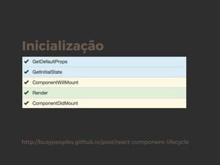 http://busypeoples.github.io/post/react-component-lifecycle
Inicialização
 
