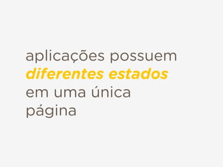 aplicações possuem
diferentes estados
em uma única
página
 