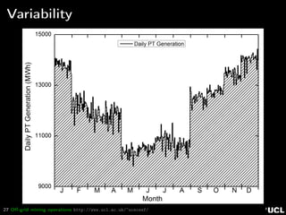 27 Oﬀ-grid mining operations http://www.ucl.ac.uk/~ucecesf/
Variability
 