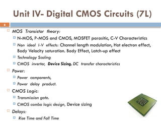 Digital CMOS design syllabus structure and contents | PPTX