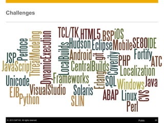 © 2013 SAP AG. All rights reserved. 29Public
Challenges
 