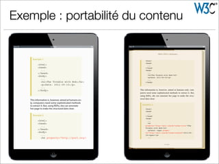 Exemple : portabilité du contenu
 