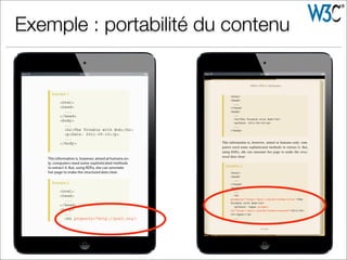 Exemple : portabilité du contenu
 