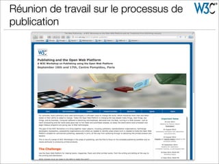 Réunion de travail sur le processus de
publication
 