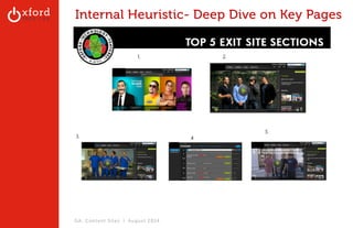 Internal Heuristic- Deep Dive on Key Pages 
GA: Content Sites l August 2014 
 