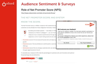 Audience Sentiment & Surveys 
Role of Net Promoter Score (NPS) 
http://www.netpromoter.com/why-­‐net-­‐promoter/know/ 
GA: Content Sites l August 2014 
 