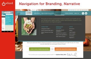 Navigation for Branding, Narrative 
dr weil’s vitamin advisor 
GA: Content Sites l August 2014 
 