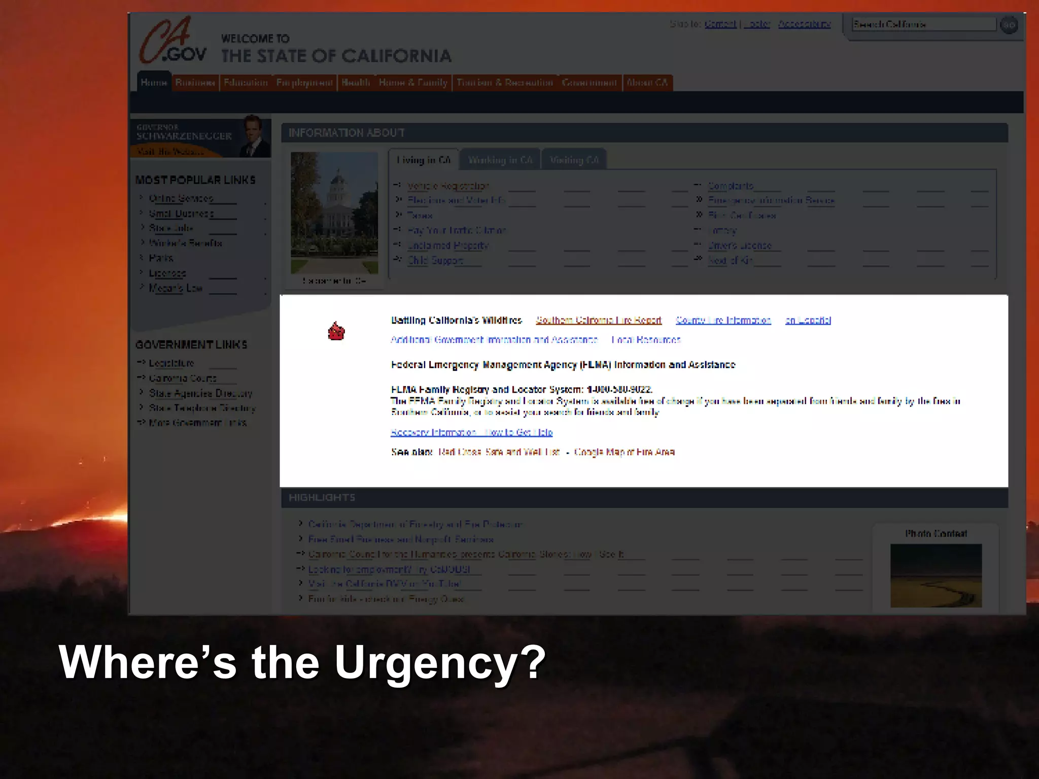 Where’s the Urgency? 