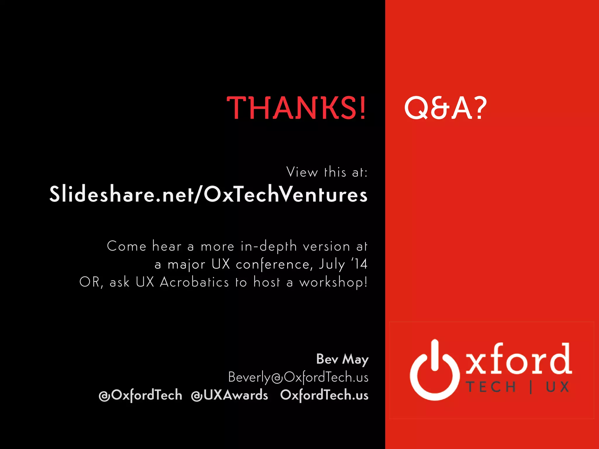 Tell AND Show 
OxfordTech.us | GA: Web Metrics l August 2014 
 