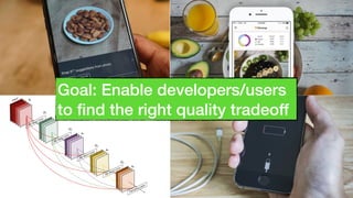 Goal: Enable developers/users
to ﬁnd the right quality tradeoff
 