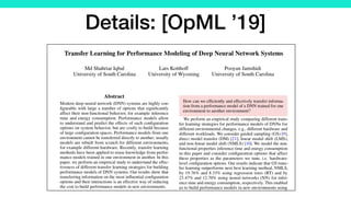 Details: [OpML ’19]
 