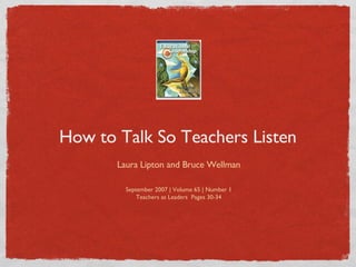 How to Talk So Teachers Listen ,[object Object],[object Object],[object Object]