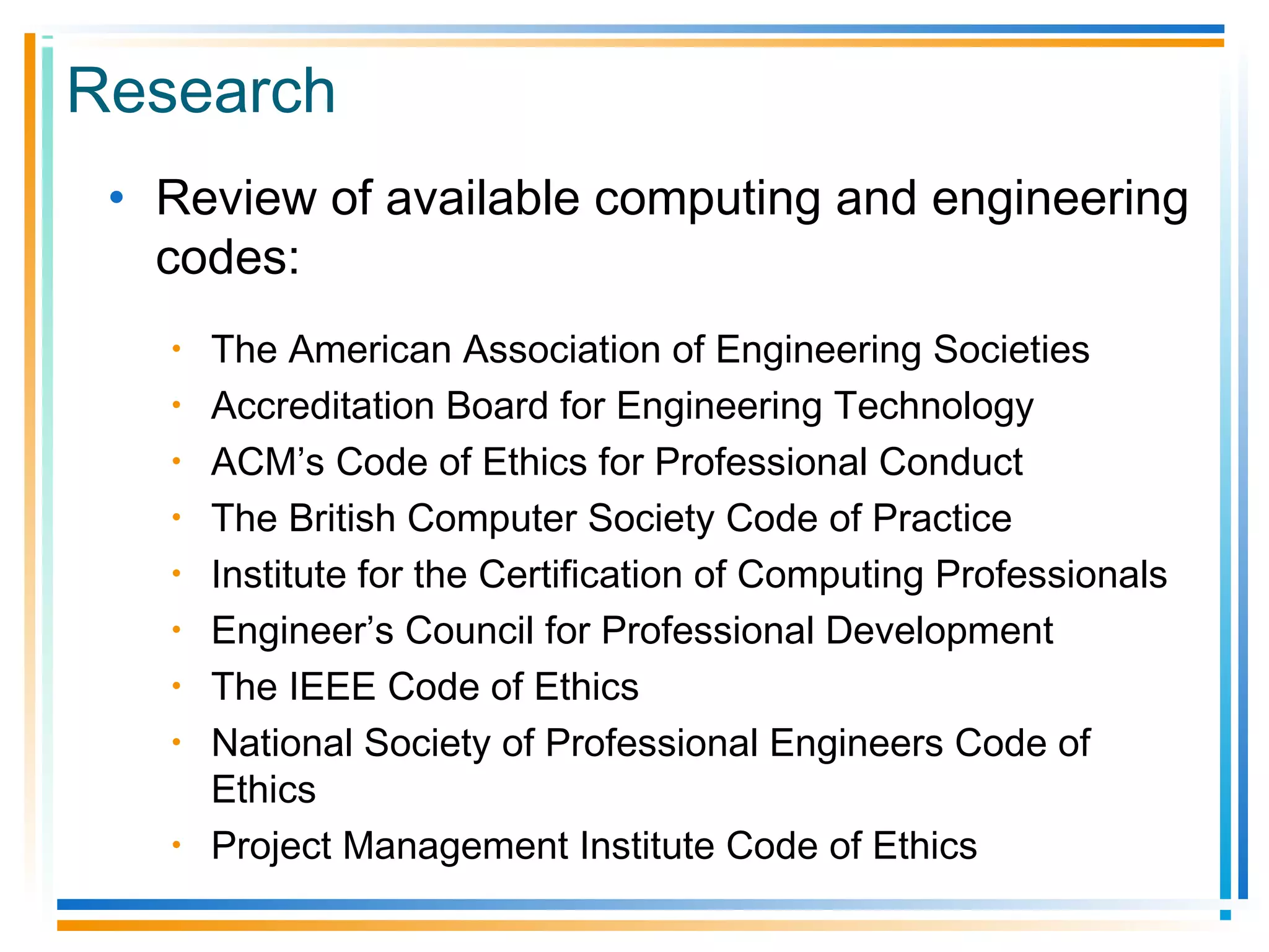 The Software Engineering Code and the ACM Code | PPT
