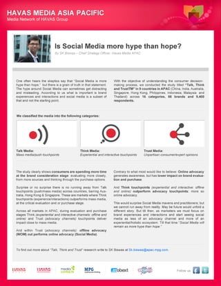 [POV] - Is Social Media more Hype than Hope? by SK Biswas