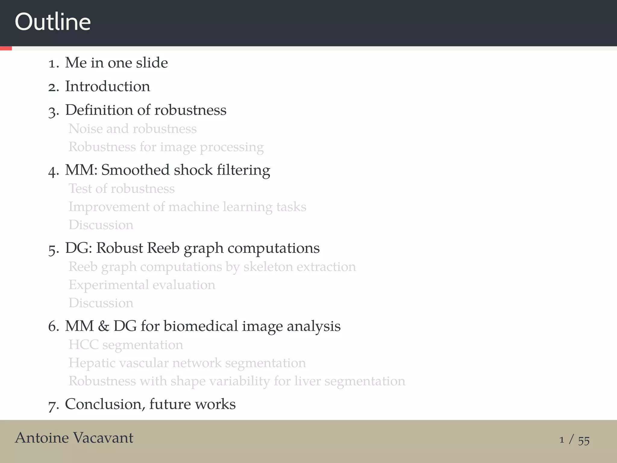 Robust image processing algorithms, involving tools from digital ...
