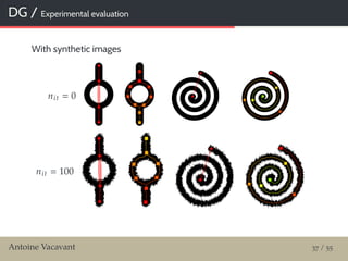 DG / Experimental evaluation
With synthetic images
nit 0
nit 100
Antoine Vacavant 37 / 55
 