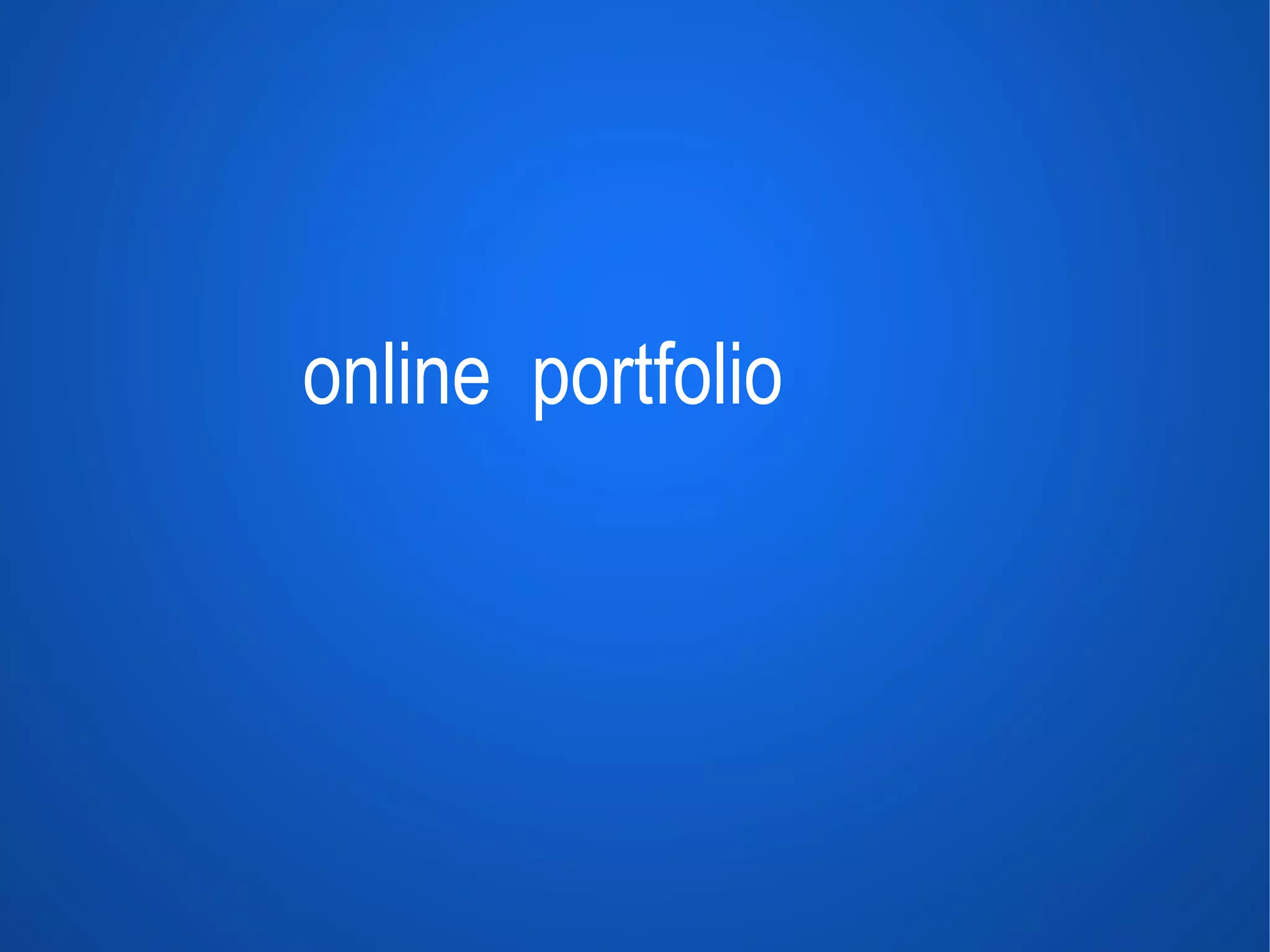 online  portfolio 