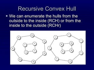Recursive Convex Hull We can enumerate the hulls from the outside to the inside (RCH) or from the inside to the outside (RCHr) 