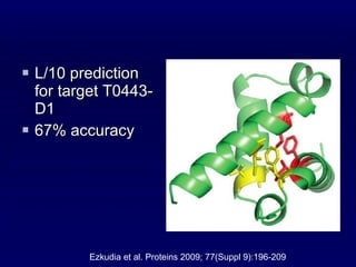 L/10 prediction for target T0443-D1 67% accuracy Ezkudia et al. Proteins 2009; 77(Suppl 9):196-209 
