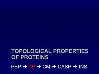 TOPOLOGICAL PROPERTIES OF PROTEINS PSP     TP     CM    CASP    INS 