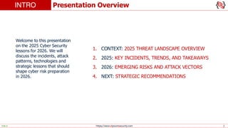 2025 Cyber Security Lessons to better prepare for 2026 | PDF