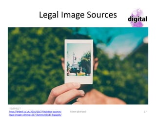 Content that drives Engagement
1. Write for your readers, write as you
2. Inspire emotion rather than reason
3. Write in story/narrative form
4. Make content open ended – listen to
audience, experiment interactivity
5. Offer real-time content
6. Give informational content
7. Visual, visual, visual!
20/06/17
https://blog.drumup.io/blog/7-types-of-social-media-
content-that-drive-most-engagement/
Tweet @drbexl 27
 