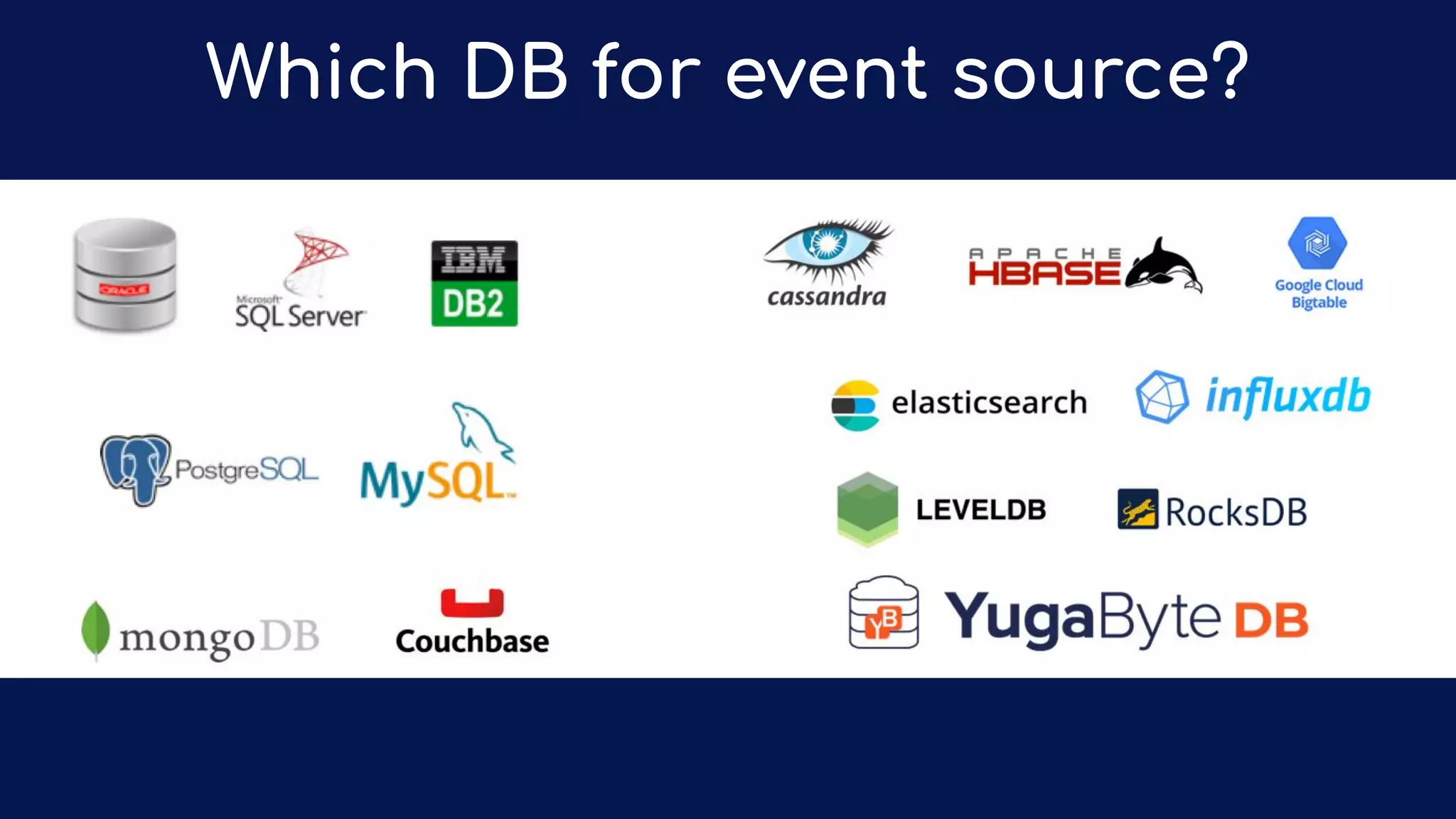 Which DB for event source?
 