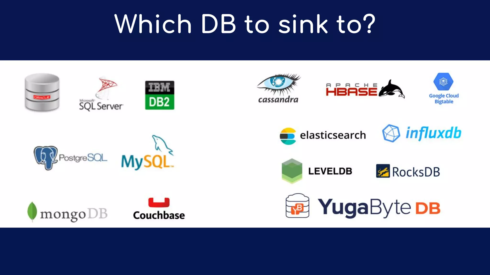 Which DB to sink to?
 