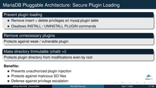 Comprehensive Security Strategies for MariaDB Database Systems | PDF