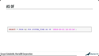 Beyond the basics: advanced SQL with MariaDB
