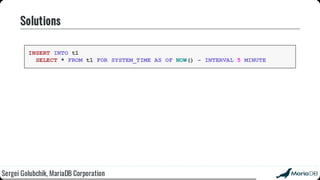 Beyond the basics: advanced SQL with MariaDB