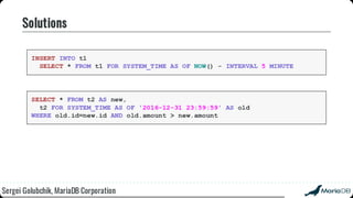 Beyond the basics: advanced SQL with MariaDB