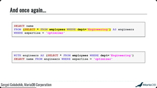 Beyond the basics: advanced SQL with MariaDB