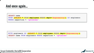 Beyond the basics: advanced SQL with MariaDB